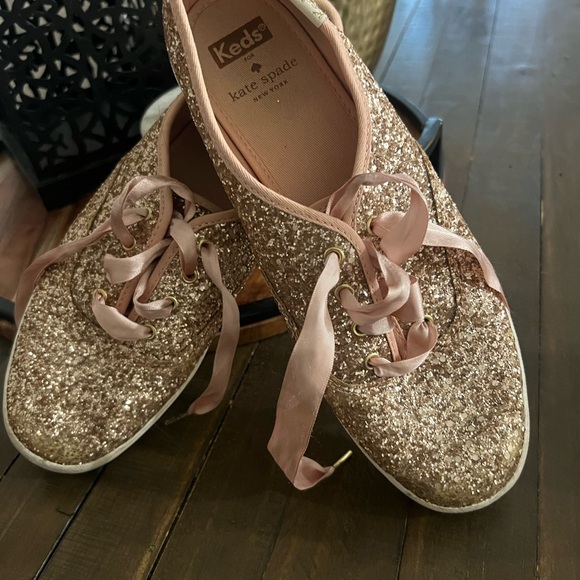Sneakers Keds x Kate Spade Champion Glitter Sneaker Rose Gold Size US 9 - Picture 2 of 4